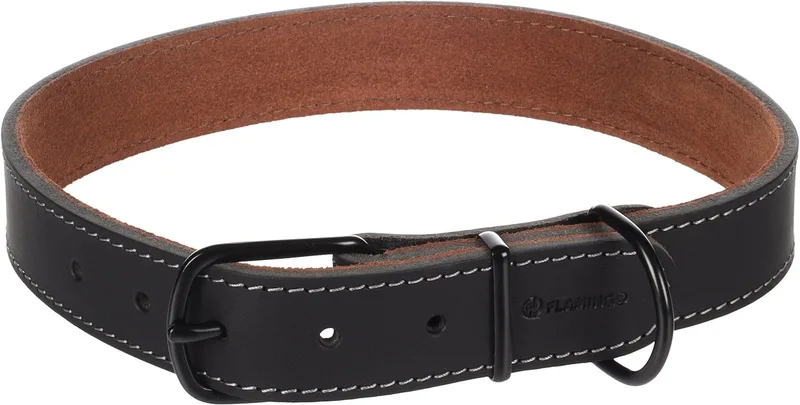 Halsband Montana Leer fra Flamingo i Sort – produktbillede