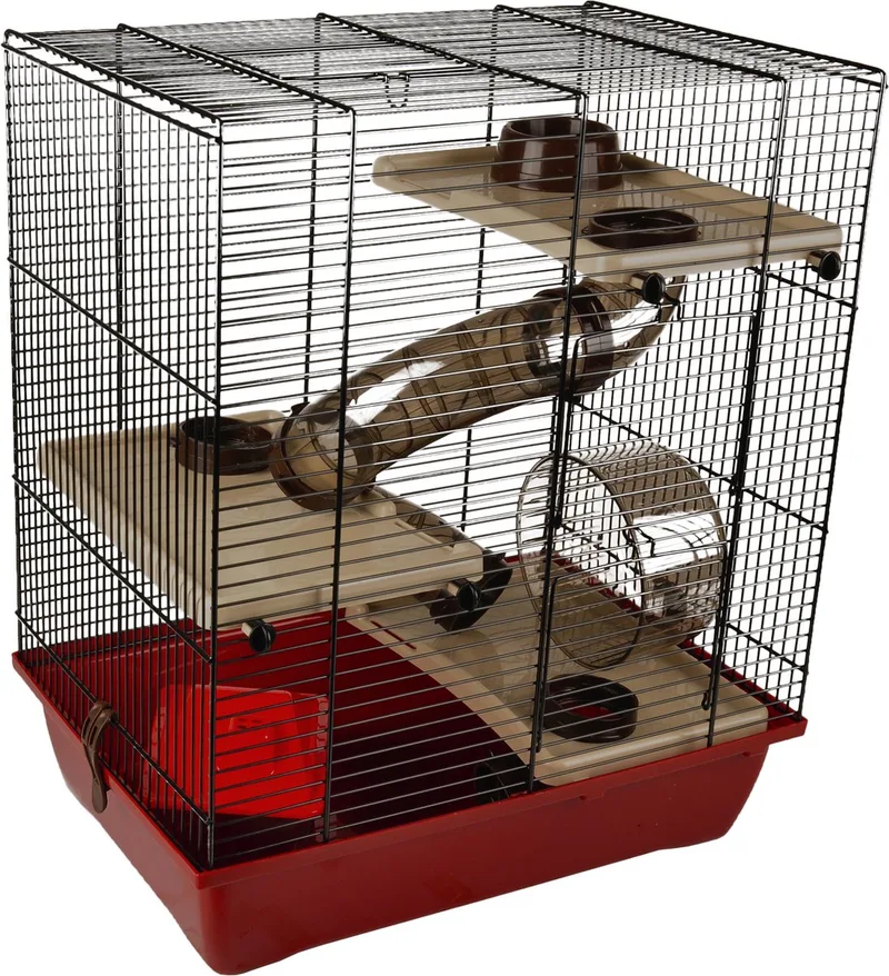 hamsterkooi Enzo 3 - 41,5 x 28,5 x 48,5 cm by Flamingo in Red – product photo