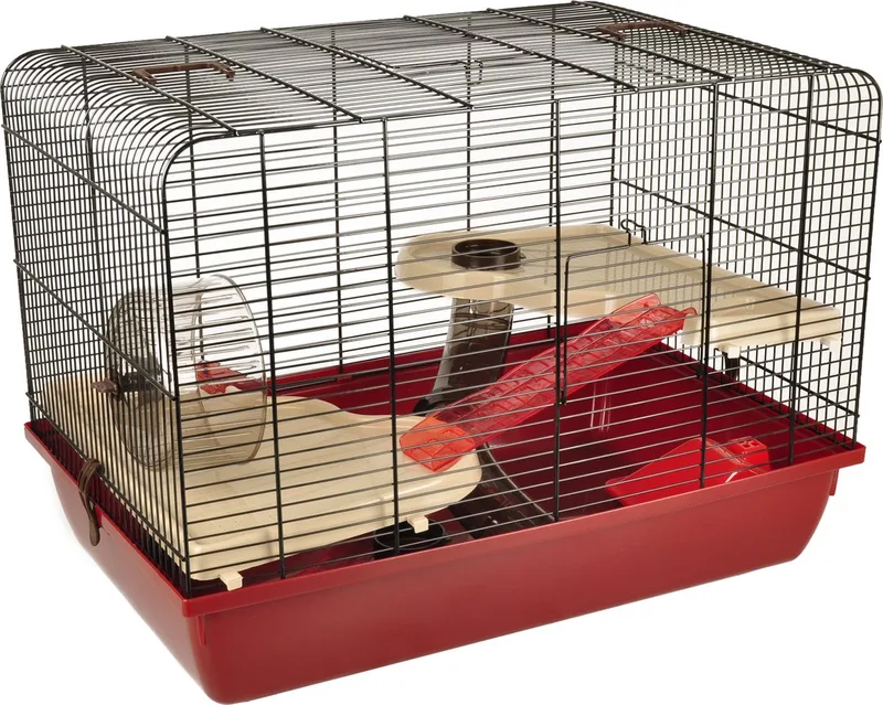 Hamsterkooi Milo 2 - 58 x 38 x 42.5 cm von Flamingo in Rot – Produktfoto