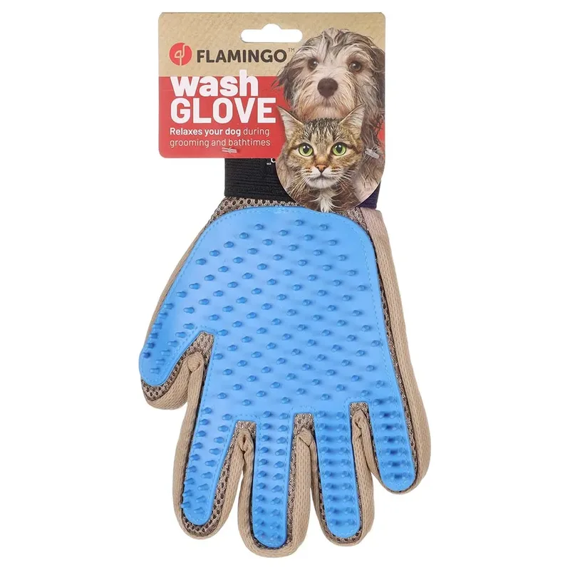 Handschoen - Hondenborstel - 17 x 2 x 24 de Flamingo en Bleu – photo produit 2 sur 3
