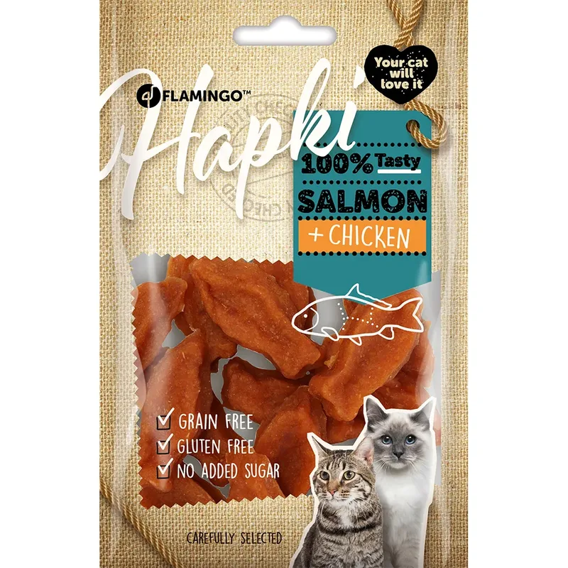 Hapki Fish Katten Snack Met Zalm En Kip 50g fra Flamingo – produktbillede 1 af 2
