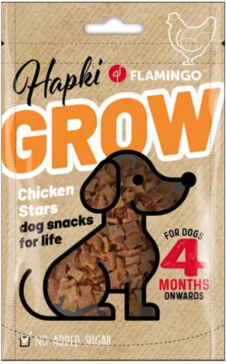Hapki Grow Stars Hähnchensnack 85g von Flamingo – Produktfoto
