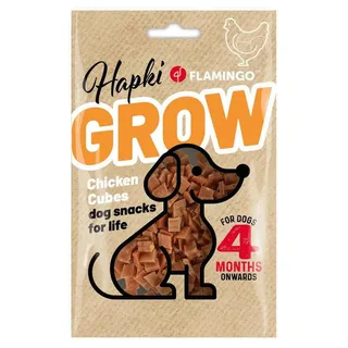 hapki -growth -puppysnack - hondensnack - chicken cubes - geen toegevoegde suiker 85 gr de Flamingo – photo produit 2 sur 4