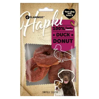 hapki hondensnack donut met eend 4 st samen 95 gr 100%tasty von Flamingo – Produktfoto 3 von 3