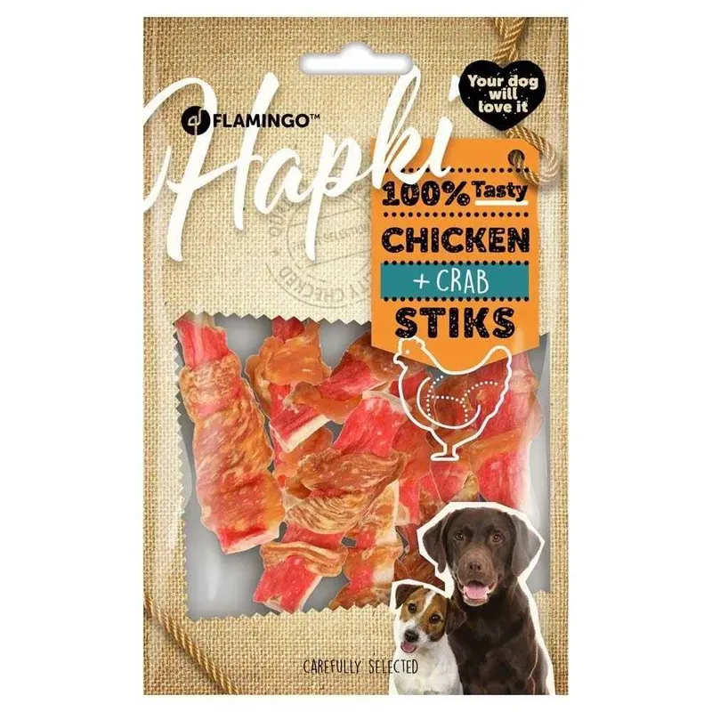 Hapki Kip-en Krab-snack Voor Honden 85g van Flamingo – productfoto 2 van 2