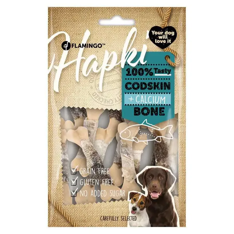 Snack à L´os De Calcium Hapki Avec Peau De Poisson 85g de Flamingo – photo produit 2 sur 2