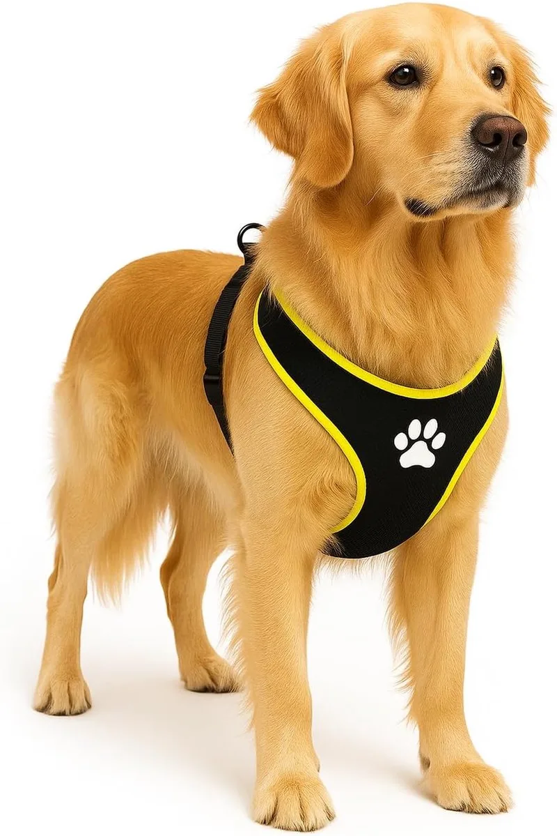 Harnas hond – honden tuigje – harnas hond anti trek – hondentuigjes – hondentuig anti trek – Flamingo Step&Go Tasha – maat XL – A:65cm B:90-115cm x 20mm x 5mm by Flamingo in Black – product photo
