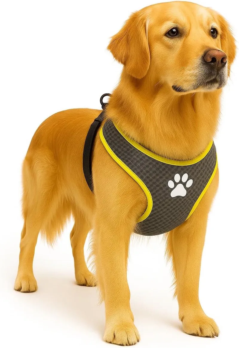 Harnas hond – honden tuigje – harnas hond anti trek – hondentuigjes – hondentuig anti trek – Flamingo Step&Go Tasha – maat XL – A:65cm B:90-115cm x 20mm x 5mm by Flamingo in Grey – product photo
