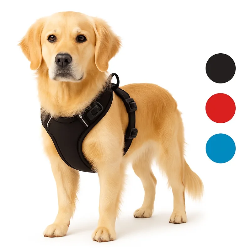 Harnas hond – honden tuigje – harnas hond anti trek – hondentuigjes – hondentuig anti trek – Flamingo Balou – maat XL – A:46-76cm B:80-105cm von Flamingo in Schwarz – Produktfoto