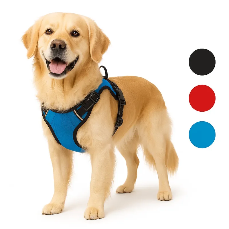 Harnas hond – honden tuigje – harnas hond anti trek – hondentuigjes – hondentuig anti trek – Flamingo Balou – maat XL – A:46-76cm B:80-105cm de Flamingo en Bleu – photo produit