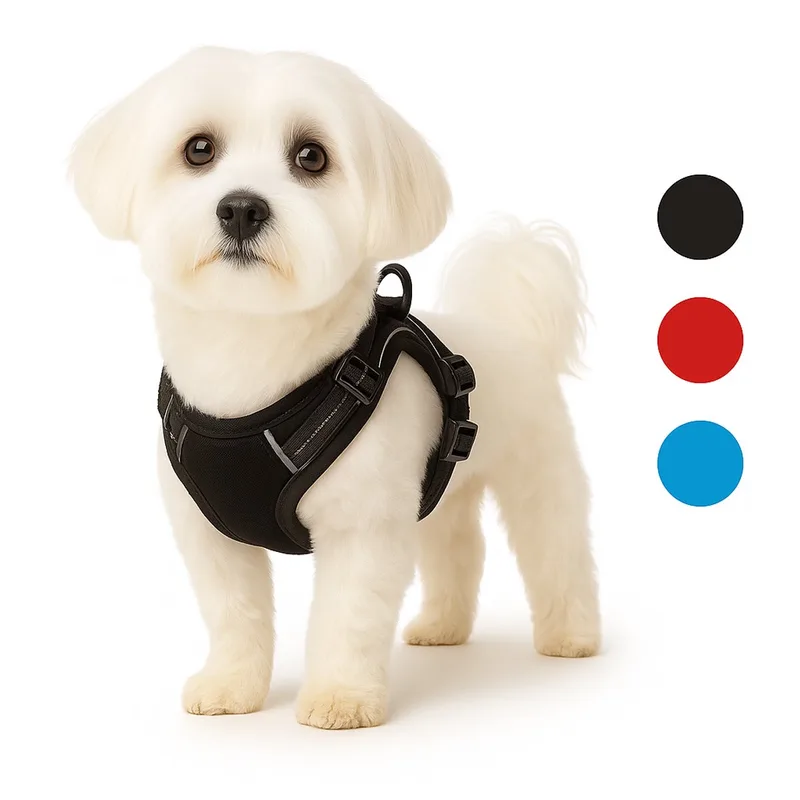Harnas hond – honden tuigje – harnas hond anti trek – hondentuigjes – hondentuig anti trek – Flamingo Balou – maat S – A:31-55cm B:40-55cm de Flamingo en Noir – photo produit