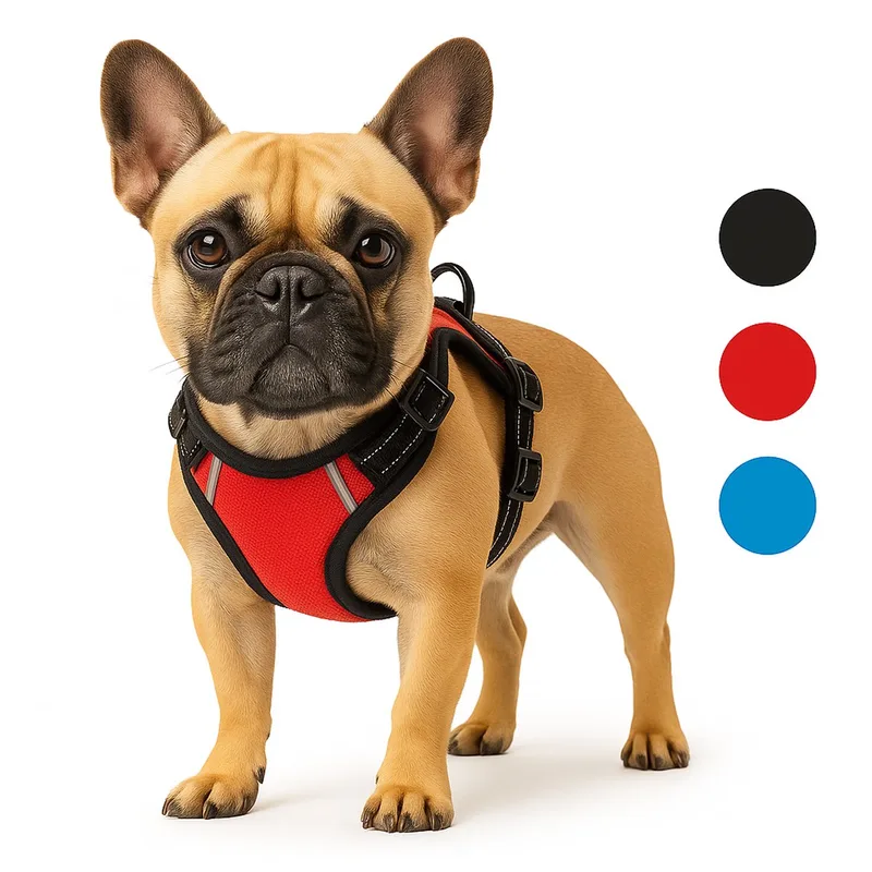 Harnas hond – honden tuigje – harnas hond anti trek – hondentuigjes – hondentuig anti trek – Flamingo Balou – maat M – A:32-56cm B:50-65cm by Flamingo in Red – product photo