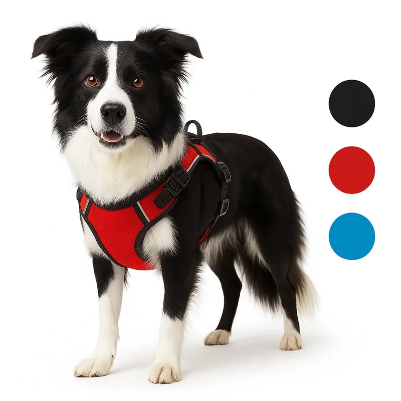 Harnas hond – honden tuigje – harnas hond anti trek – hondentuigjes – hondentuig anti trek – Flamingo Balou – maat L – A:40-62cm B:60-85cm by Flamingo in Red – product photo