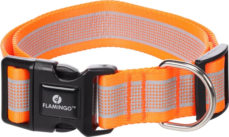 Hond Halsband Fierro Fluo oranje XL 55-75cm 40mm von Flamingo – Produktfoto