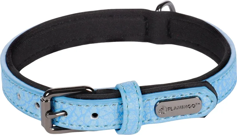 Hond Halsband met neopreen Leza S 29-35cm 15mm by Flamingo in Blue – product photo