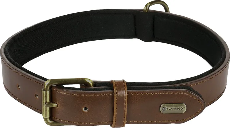 Hond Halsband met neopreen Lyabo XXL 52-62cm 30mm von Flamingo in Braun – Produktfoto