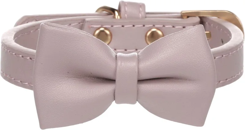 Hond Halsband met strik Nela Violet XS / S 24-30cm 15mm de Flamingo – photo produit