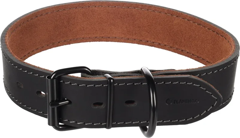 Hond Halsband Montana XXL 53-63cm 40mm by Flamingo in Black – product photo