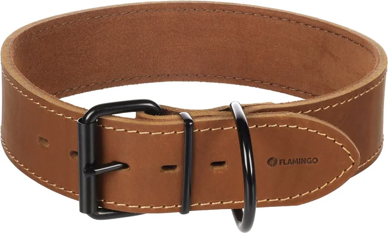 Hond Halsband Montana XXXL 58-68cm 50mm von Flamingo in Cognac – Produktfoto