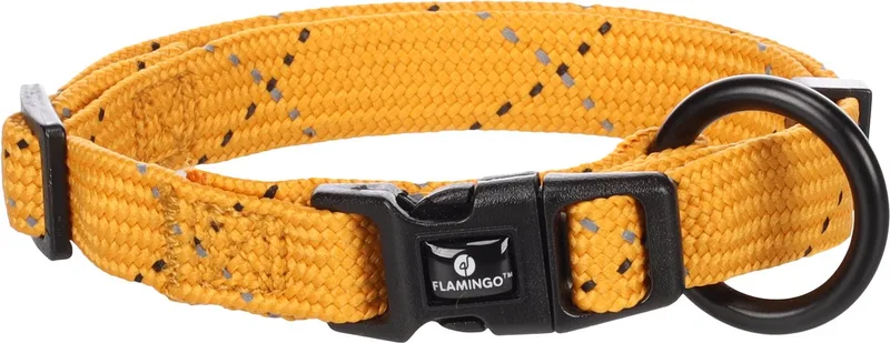 Hond Halsband Puppy Dolly Oker XS 20-35cm 10mm de Flamingo – photo produit
