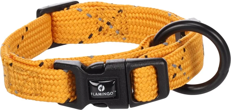Hond Halsband Puppy Dolly Oker XXS 15-25cm 10mm de Flamingo – photo produit