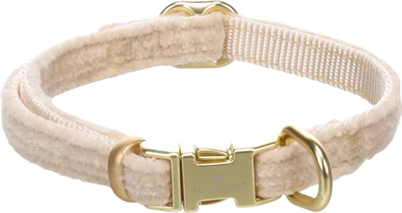 Hond Halsband Saba Beige XS 20-35cm 10mm by Flamingo – product photo