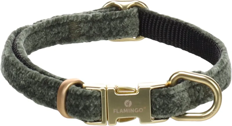Hond Halsband Saba Groen XS 20-35cm 10mm de Flamingo – photo produit