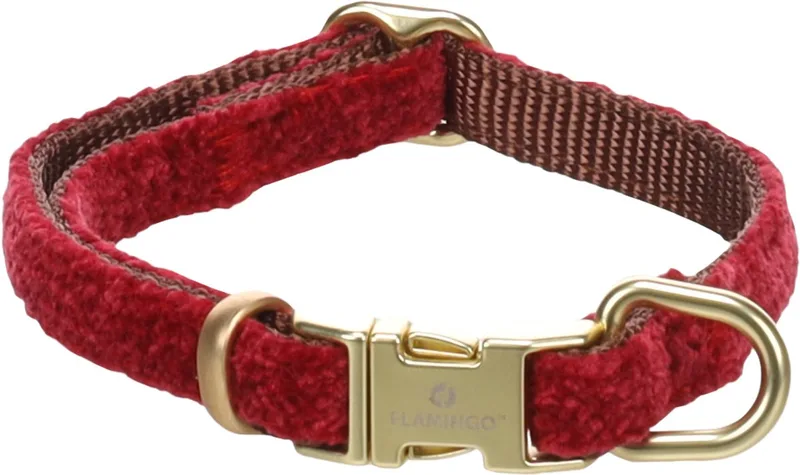 Hond Halsband Saba Rood XS 20-35cm 10mm de Flamingo – photo produit