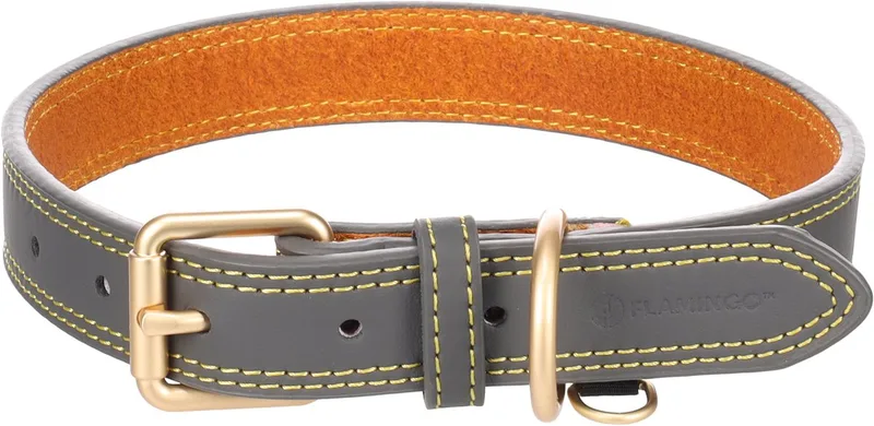 Hond Halsband Virginia Grijs L 43-53cm 25mm by Flamingo – product photo
