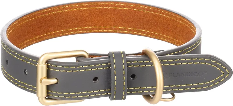 Hond Halsband Virginia Grijs M / L 38-48cm 25mm by Flamingo – product photo
