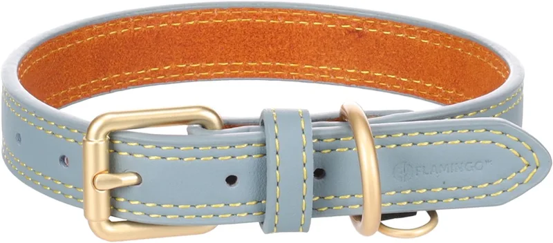 Hond Halsband Virginia Lichtblauw S / M 31-39cm 20mm by Flamingo – product photo