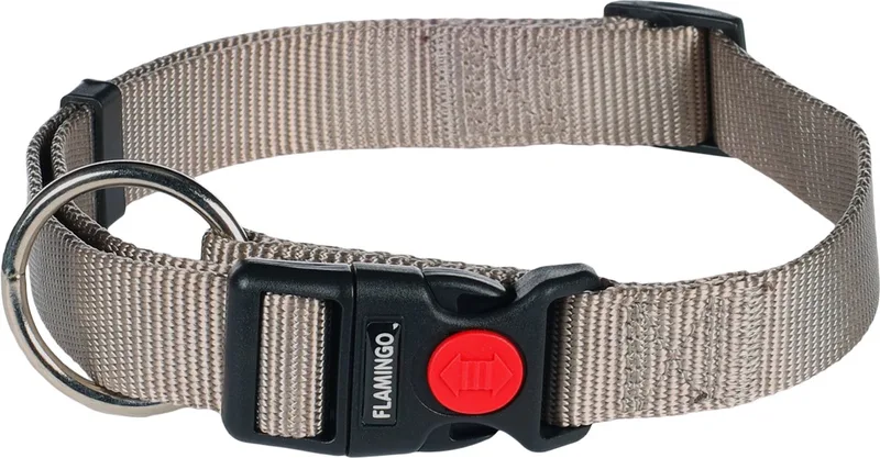 Hond Halsband Ziggi Greige L 45-65cm 25mm by Flamingo in Grey – product photo