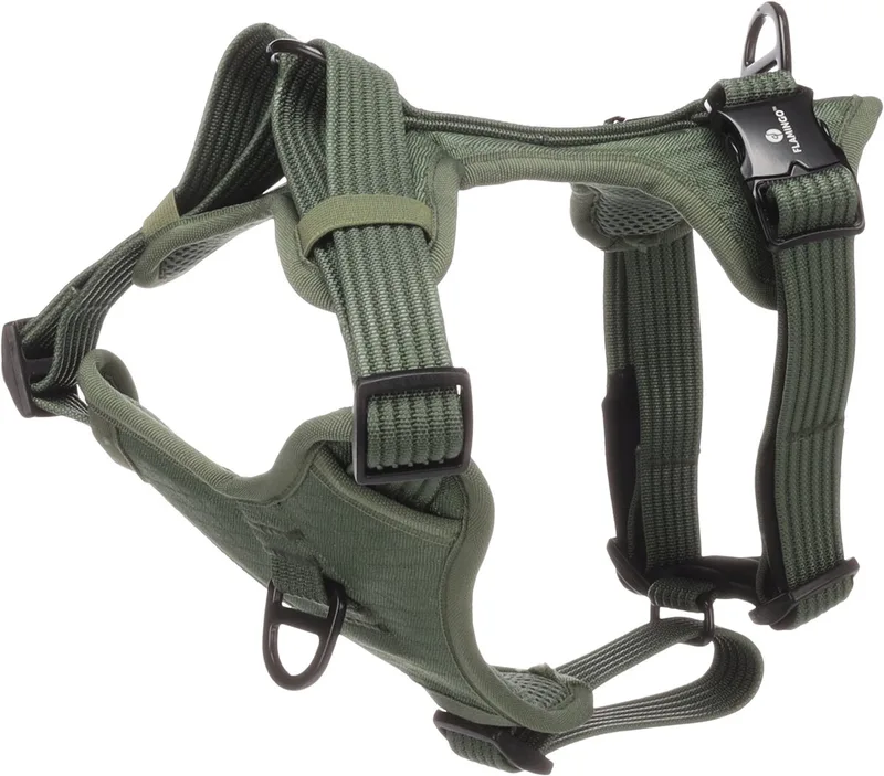 Hond Harnas Cami L 45-71cm 50-80cm 25mm de Flamingo en Vert – photo produit
