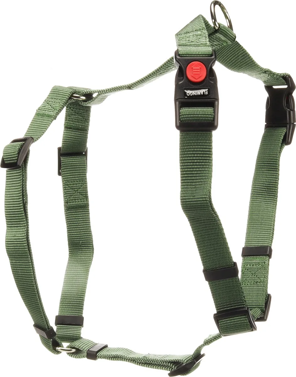 Hond Harnas H-vorm Ziggi Kaki L 60-85cm 70-100cm 25mm från Flamingo – produktbild