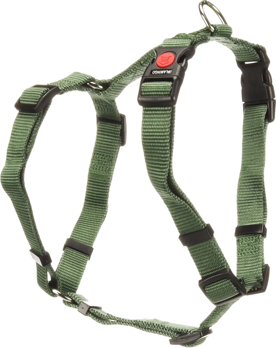 Hond Harnas H-vorm Ziggi Kaki M 45-65cm 55-70cm 20mm från Flamingo – produktbild