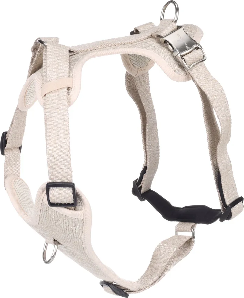 Hond Harnas Lago XL 53-86cm 65-105cm 25mm de Flamingo en Beige – photo produit