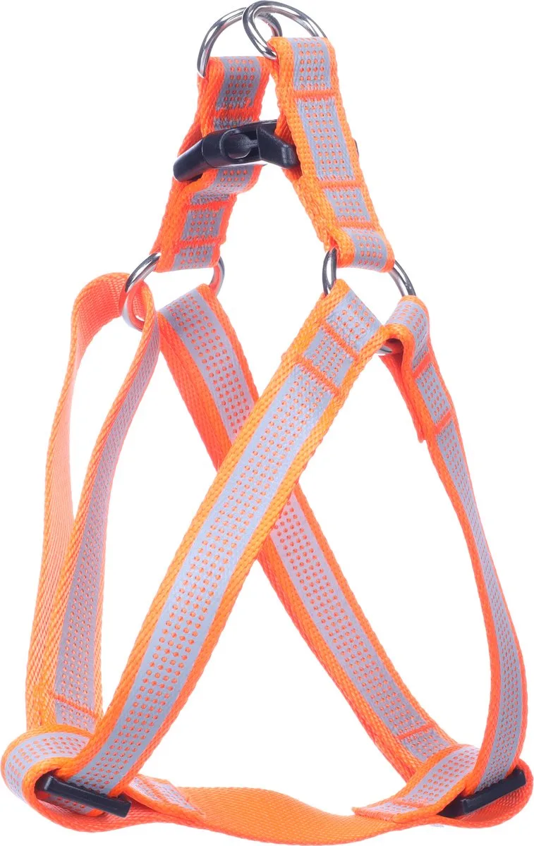 Hond Harnas Step&Go Fierro Fluo oranje M 35-60cm 35-60cm 20mm by Flamingo – product photo