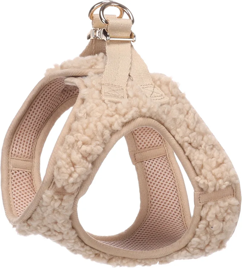 Hond Harnas Step&Go Pookie L 32-37cm 42-46cm - Teddy Hondetuigje von Flamingo in Beige – Produktfoto