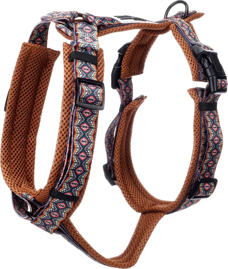Hond Harnas Y-vorm Canggu L 46-80cm 60-86cm 25mm de Flamingo en Bleu – photo produit