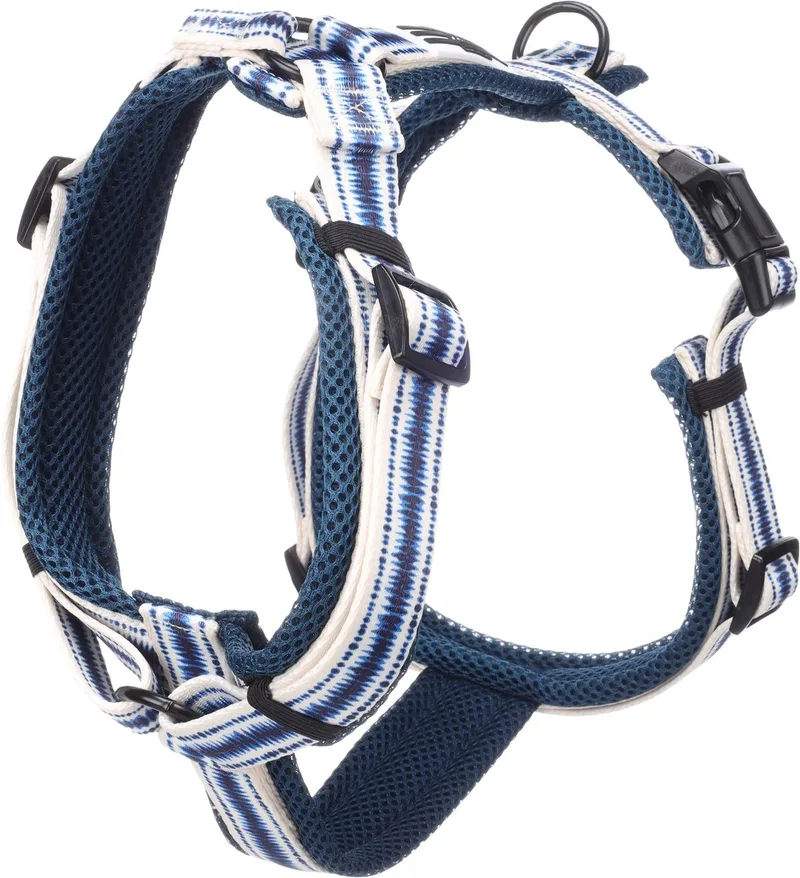 Hond Harnas Y-vorm Gili Island L 46-80cm 60-86cm 25mm de Flamingo en Bleu – photo produit