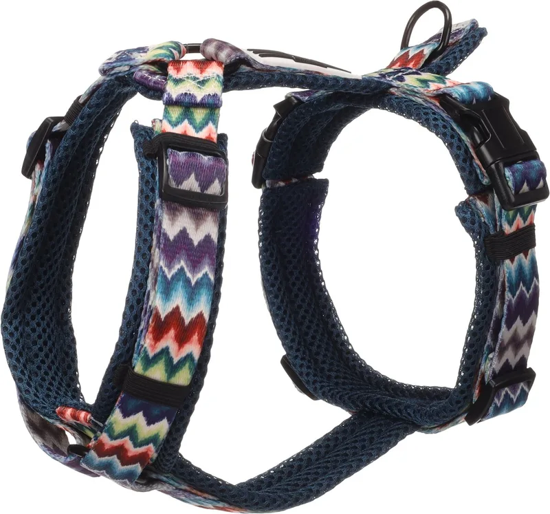 Hond Harnas Y-vorm Nusa Penida S 34-62cm 44-60cm 20mm von Flamingo in Blau – Produktfoto