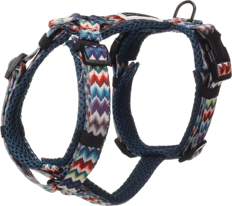 Hond Harnas Y-vorm Nusa Penida XS 28-52cm 32-50cm 15mm de Flamingo en Bleu – photo produit