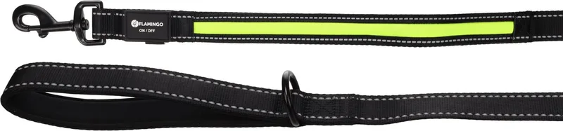 Hond Looplijn Flitzy Zwart & 1,3m by Flamingo in Yellow – product photo