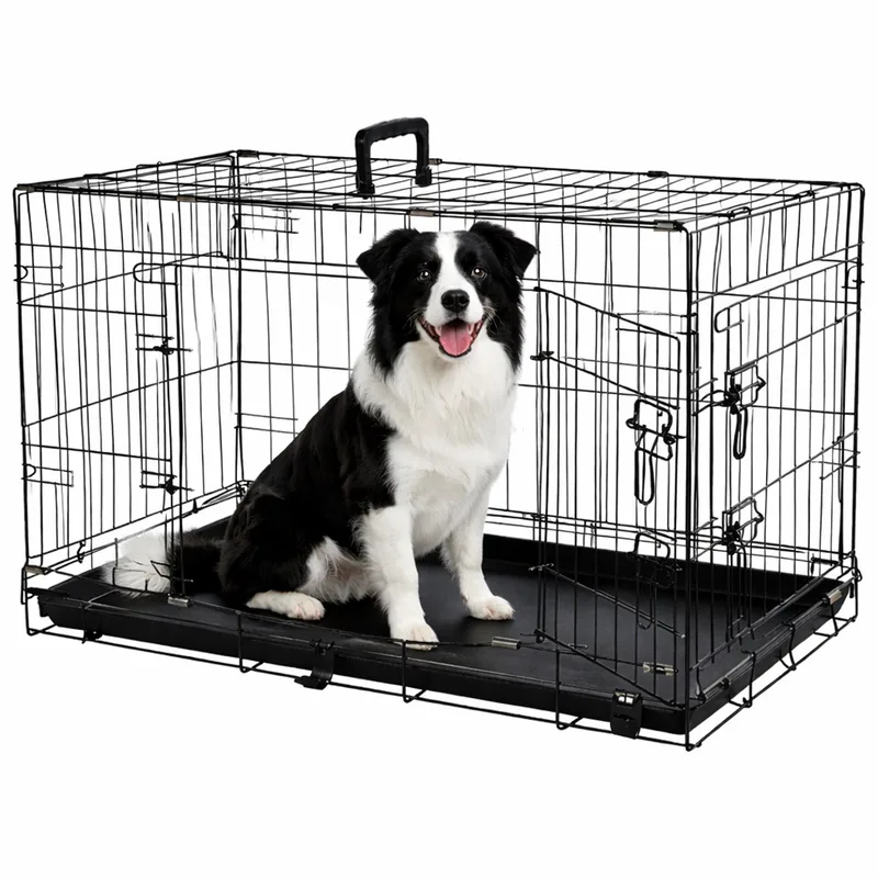 Hondenbench L – Opvouwbare Hondenbench Auto – Hondenbench Draadkooi Mezo – 92x56x64 cm – Stevig & Praktisch by Flamingo in Black – product photo