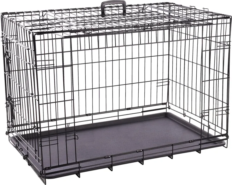 Hondenbench L – Opvouwbare Hondenbench Draadkooi Zwart – 93x59x62,5 cm – Flamingo hondenbench Nyo Zwart de Flamingo en Noir – photo produit