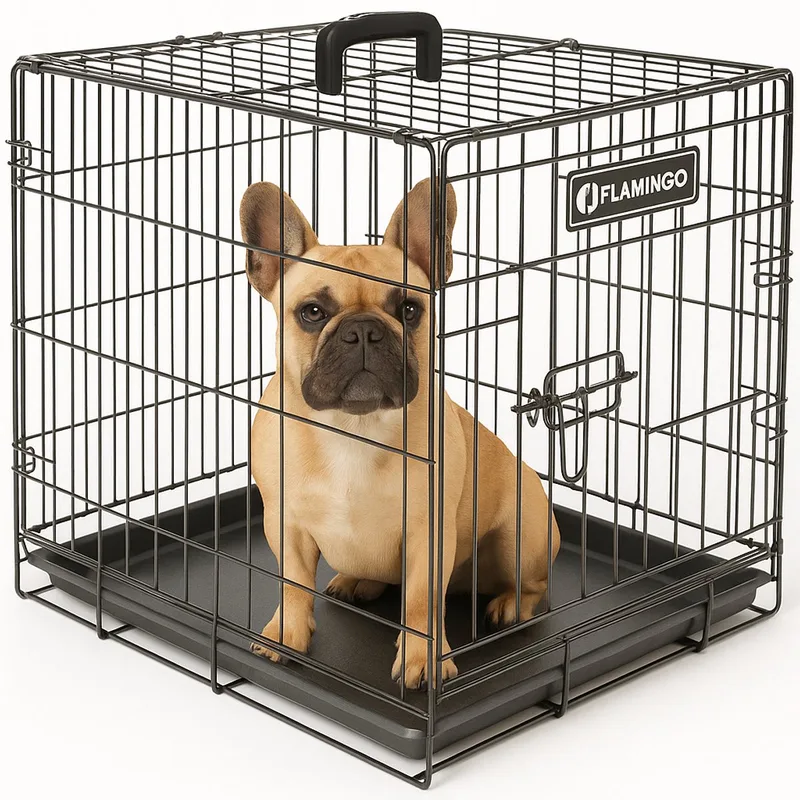 Hondenbench S – Opvouwbare Hondenbench Auto – Hondenbench Draadkooi Zwart – 61x43x50 cm – Flamingo hondenbench Ebo Zwart von Flamingo in Schwarz – Produktfoto