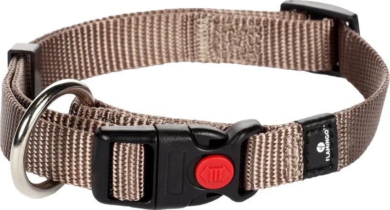 Hondenhalsband - 30-45 cm, 15 mm van Flamingo in Taupe – productfoto