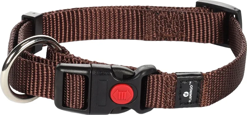 Hondenhalsband Asp - 30/45 cm - s: 15 mm de Flamingo en Marron – photo produit