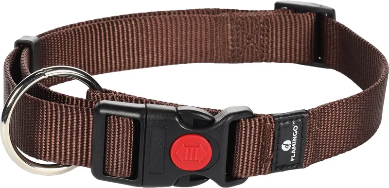 Hondenhalsband Asp - 45/65 cm - l: 25 mm van Flamingo in Bruin – productfoto