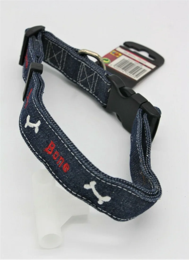 Hondenhalsband - Jeans Bone - 40-65 cm by Flamingo in Blue – product photo